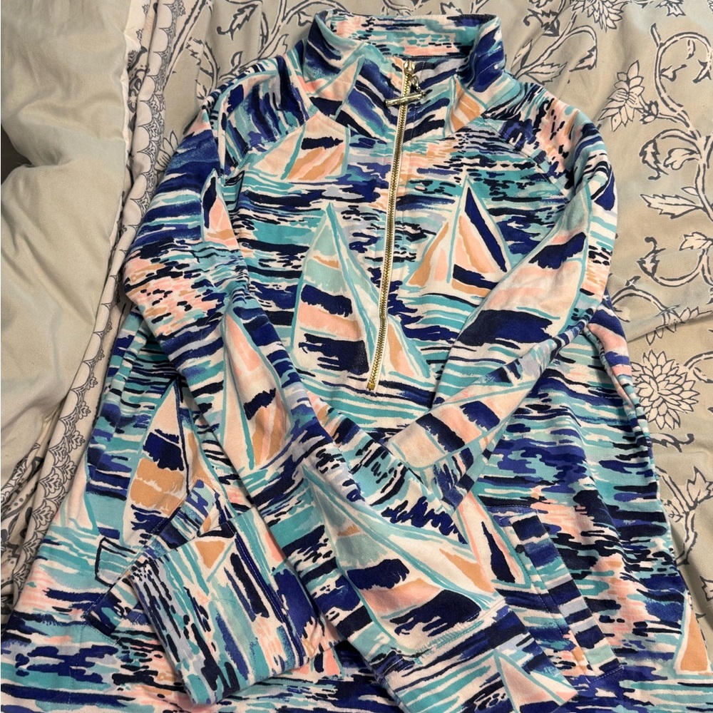 Lilly Pulitzer Pastel Print Zip Pullover